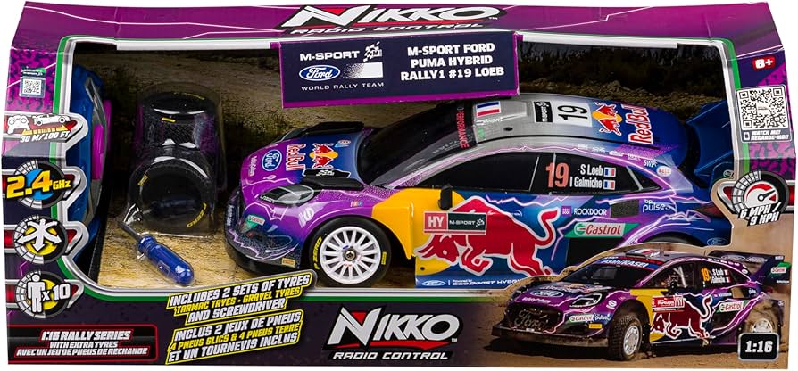 Amazon.com: Nikko RC 1:16th Rally Series Red Bull Racing RC Car