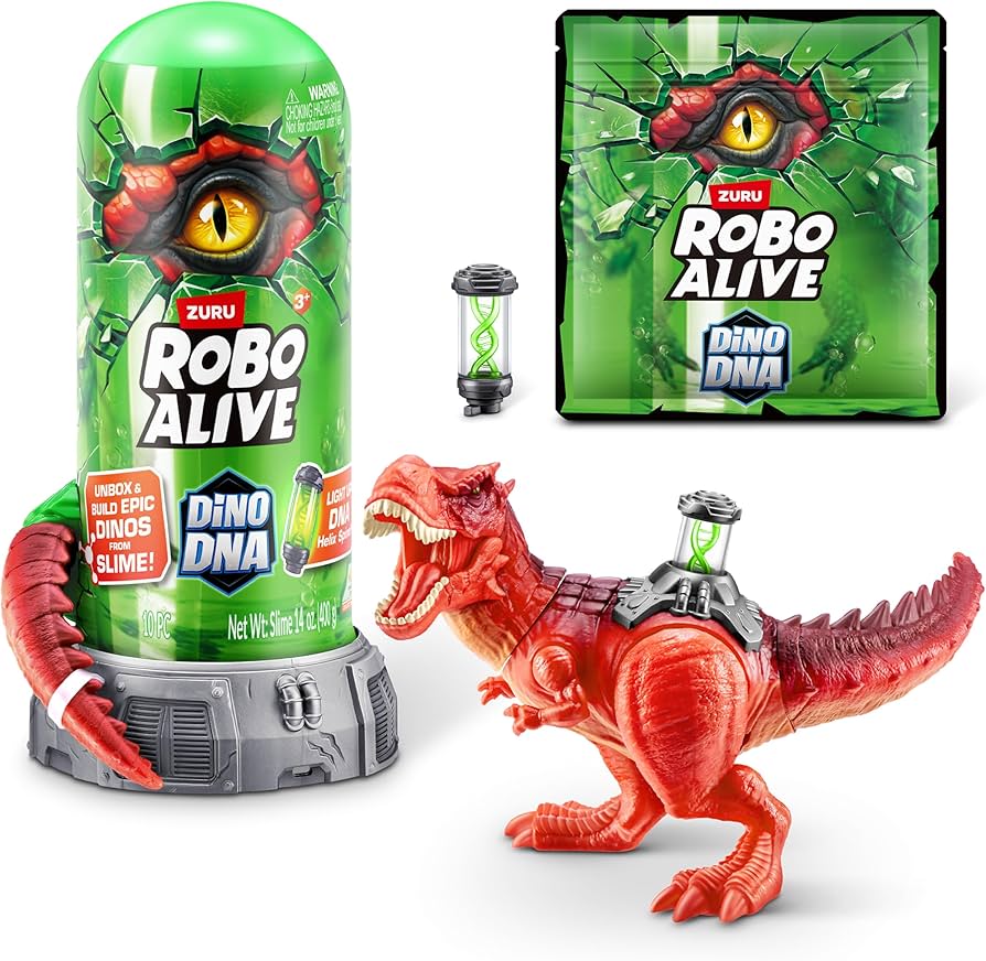 Amazon.com: Robo Alive Dino DNA (T-Rex) by ZURU, Light up Dinosaur