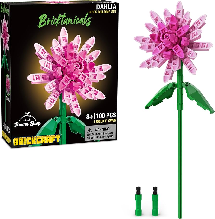 Amazon.com: Brickcraft Botanicals Pink Dahlia Flower Building