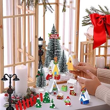 Amazon.co.jp: Bucherry クリスマスビレッジフィギュア39点セット