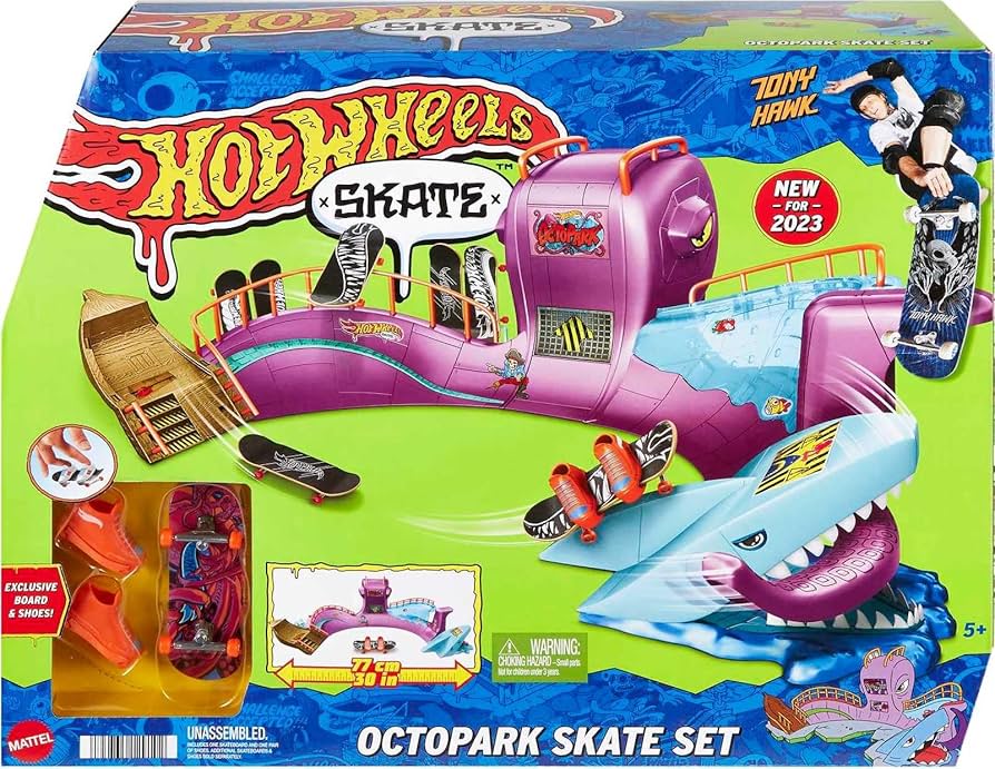 Amazon.com: Hot Wheels Skate Octopus Skatepark Playset with Tony