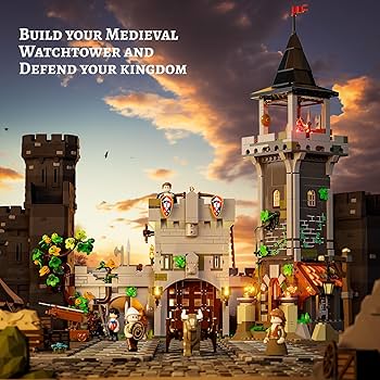Amazon.com: FUNWHOLE Medieval Watchtower Lighting Building-Bricks