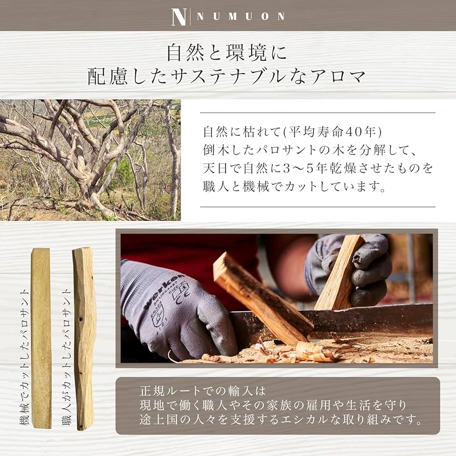 Amazon.co.jp: numuon 【 幸福を呼び込む香木 】 パロサント 香木 お香