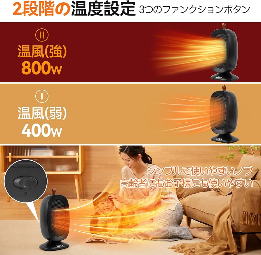 Amazon | 【2025冬新登場】コンパクトで速暖セラミックヒーター、足元