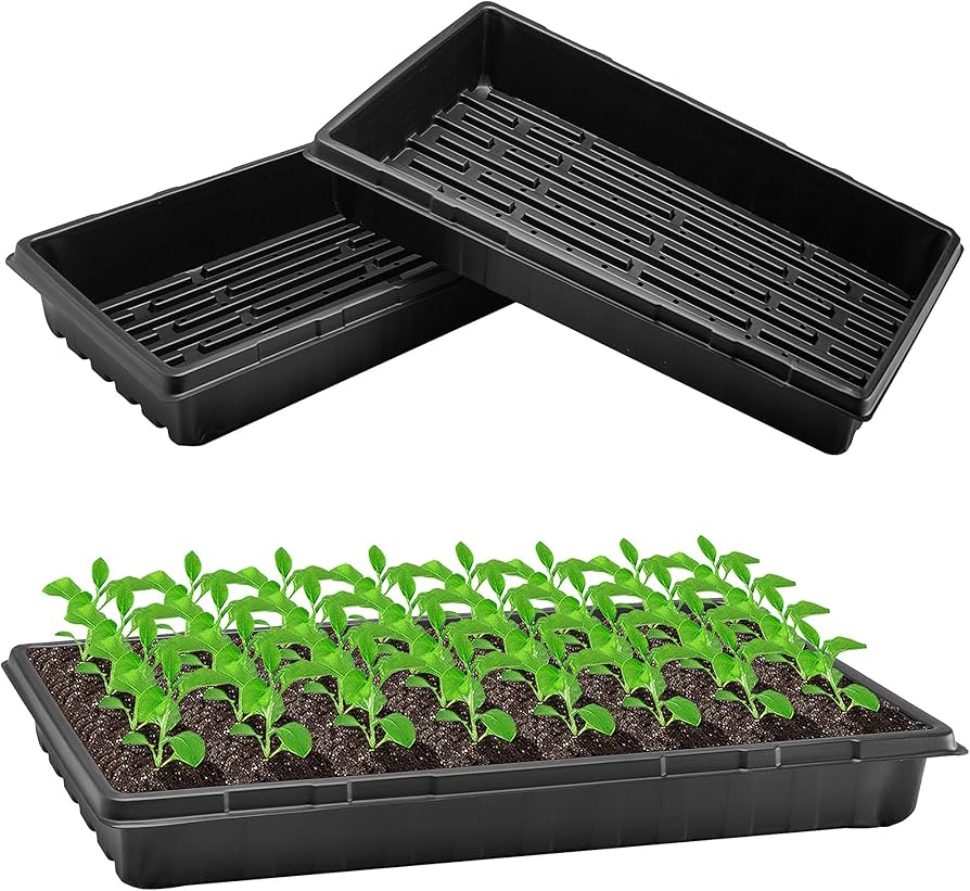 Amazon.co.jp: 10個 20×10インチ 植物栽培トレイ 排水穴付き