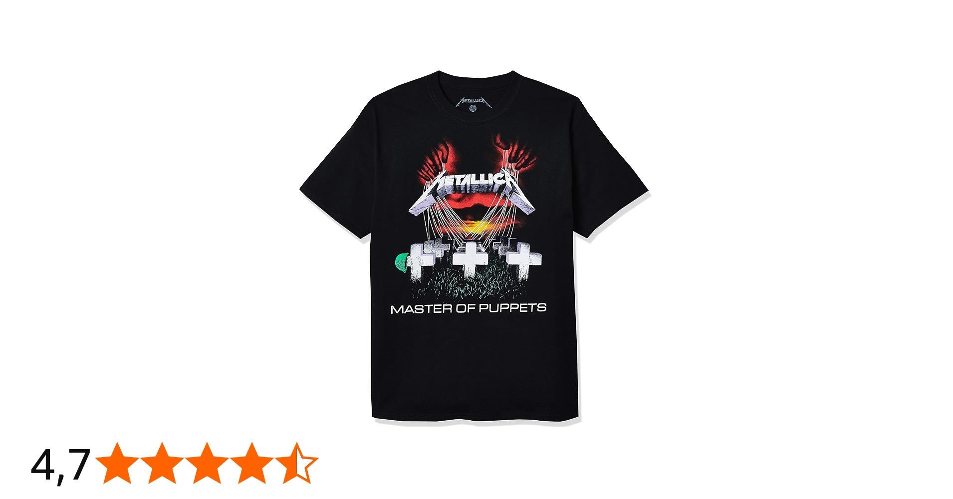 Metallica Camiseta masculina Master of Puppets, Preto, P : Amazon