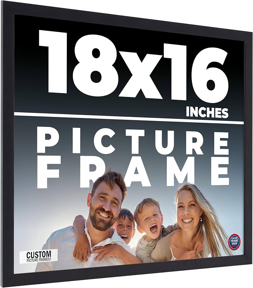 Amazon.com - 18x16 Frame Black Real Wood Picture Frame Width 0.75