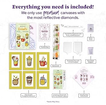 Amazon.co.jp: DIAMOND ART CLUB ドリンク ミニダズル、楽しいDIY