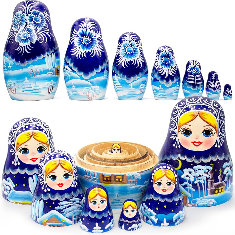 Amazon | AEVVV クリスマス ロシア マトリョーシカ 人形セット 7点