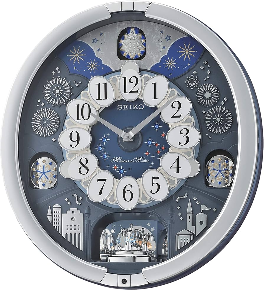 Amazon.com: Seiko QXM379SRH 18 Melodies in Motion Rotating