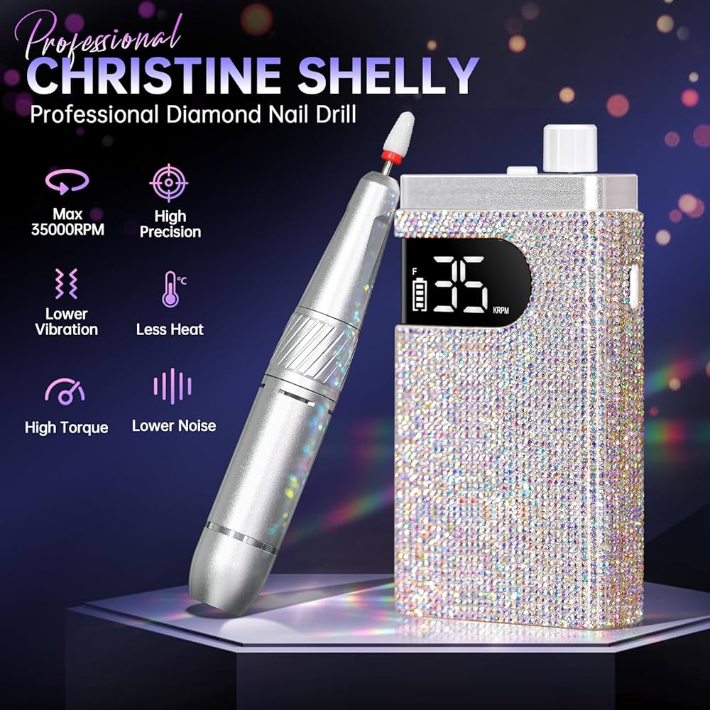 Amazon.com: CHRISTINE SHELLY Rechargeable 35000RPM Nail Drill