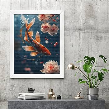 Amazon | ダイヤモンドアート キット 鯉の壁紙 5D モザイクアート 幸運