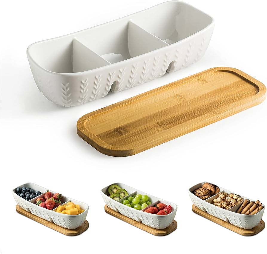 Amazon.com | Miamolo Chip and Dip Serving Set with Acacia Wood
