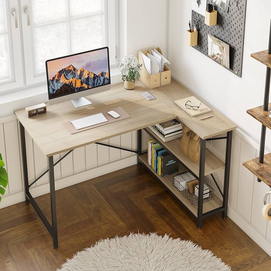 Amazon | Bestier l字デスク 幅107cm パソコンデスク L字型 ゲーミング