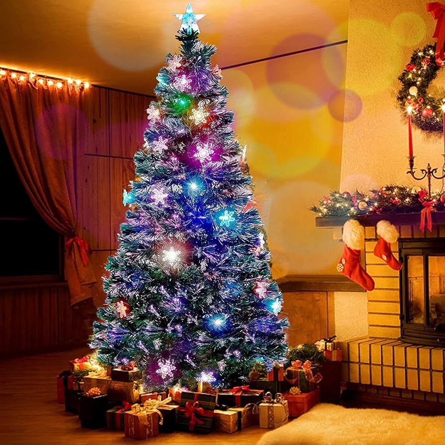 Amazon.co.jp: クリスマスツリー 150cm ファイバーツリー 高輝度 LED