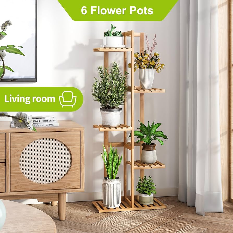 Amazon.com: BMOSU Bamboo Plant Stand for Indoor Outdoor Plants