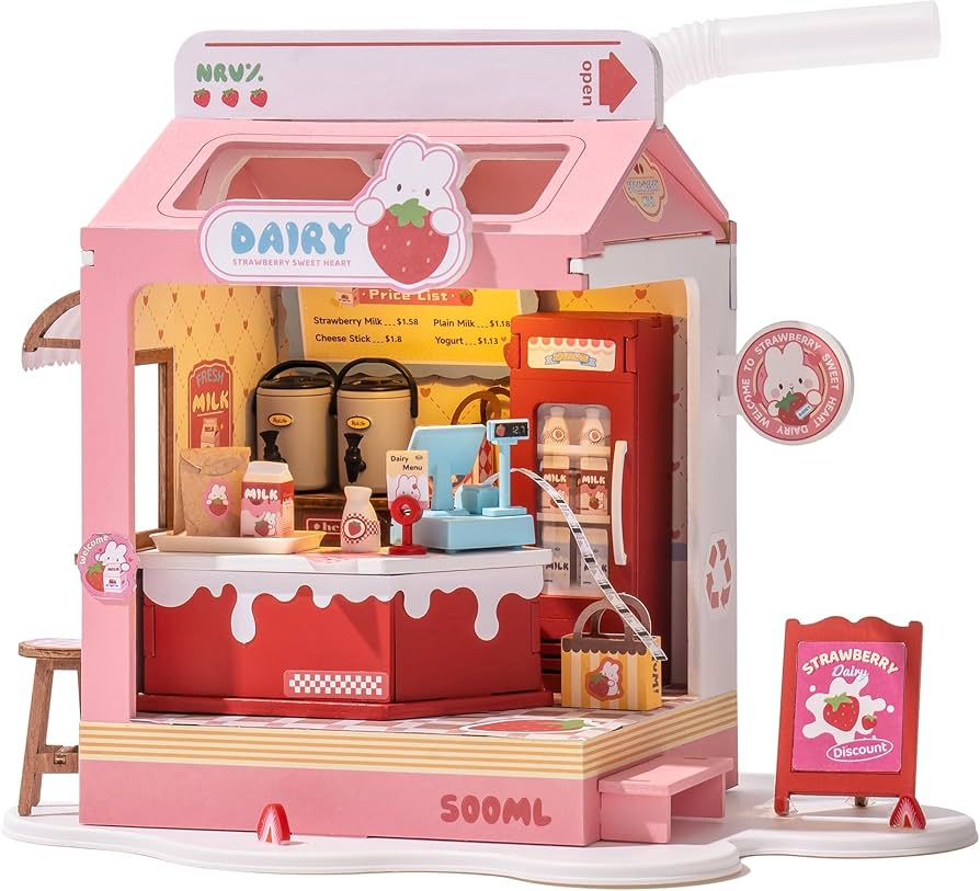 Amazon | Rolife ミニチュアドールハウス イチゴミルクボックス 初心者