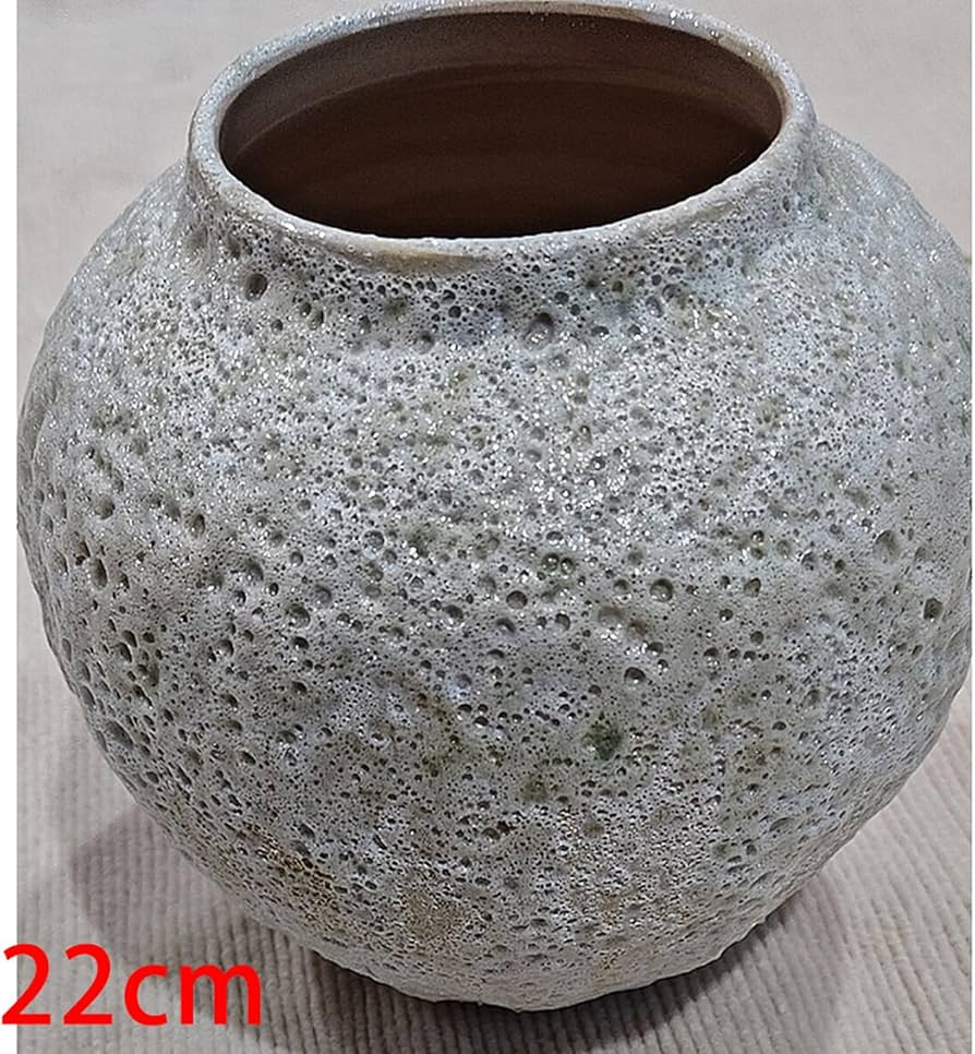 Amazon.co.jp: 花瓶 陶器 フラワーベース 22cm レトロ かわいい 飾り瓶