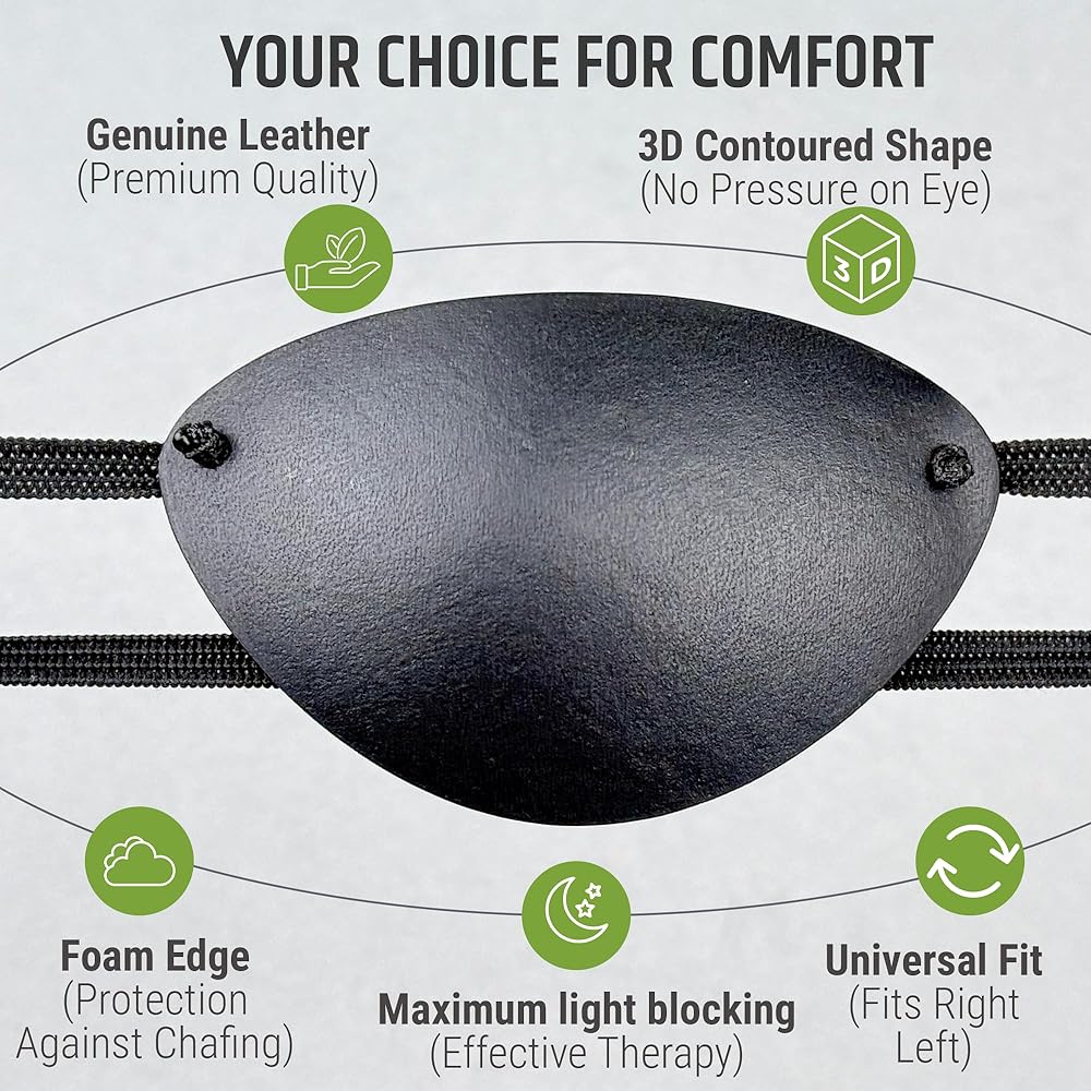 Amazon.com: Premium Handmade Leather Eye Patch with Soft Foam