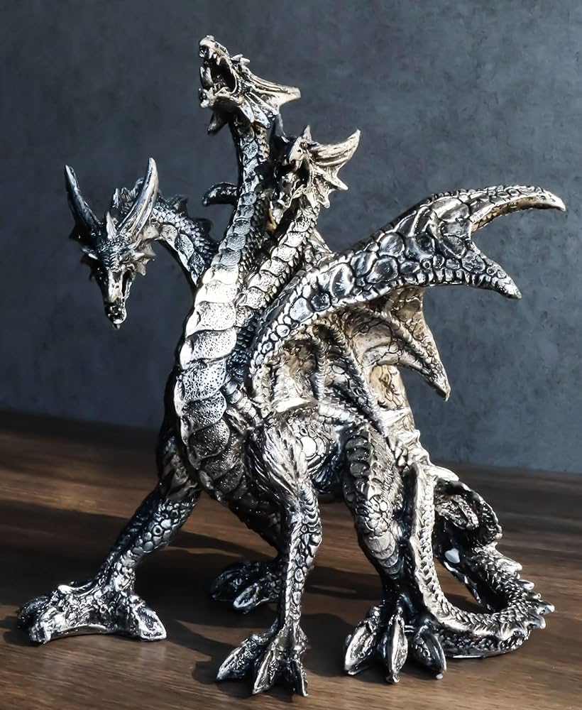 Amazon.co.jp: Ebros 古代伝説の三頭ドラゴン ハイドラ 轟音像 高さ8