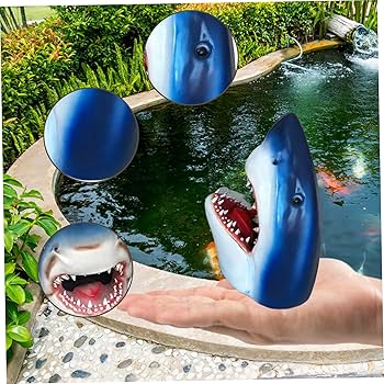 Amazon.co.jp: Wedhapy Shark Head Garden and Wall Art Statue 樹脂製