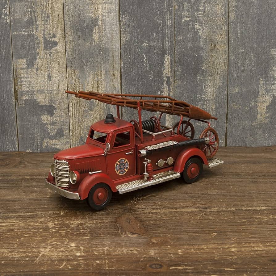 Amazon | ブリキ製 ヴィンテージカー FIRE DEPT. 消防車 Mサイズ