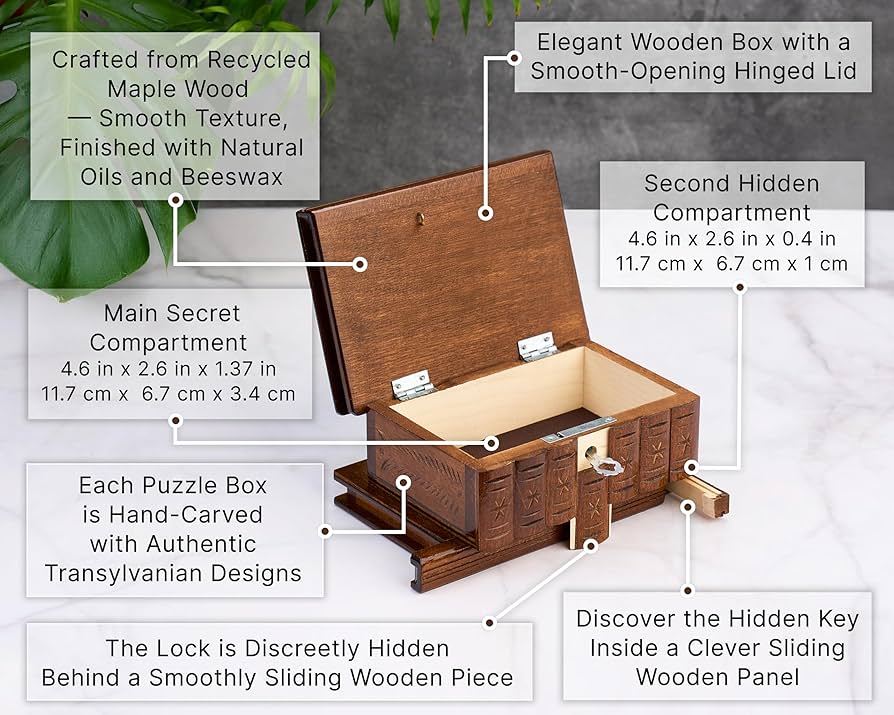 Amazon.com: allboxesinoneplace Puzzle Box, Secret Wooden Puzzle
