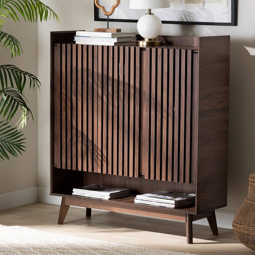 Amazon.com: Baxton Studio Delaire Mid-Century Modern Walnut Brown