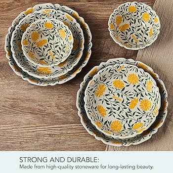 Amazon.com | Pfaltzgraff Tranquil Elegance Floral 12 Piece Bowl