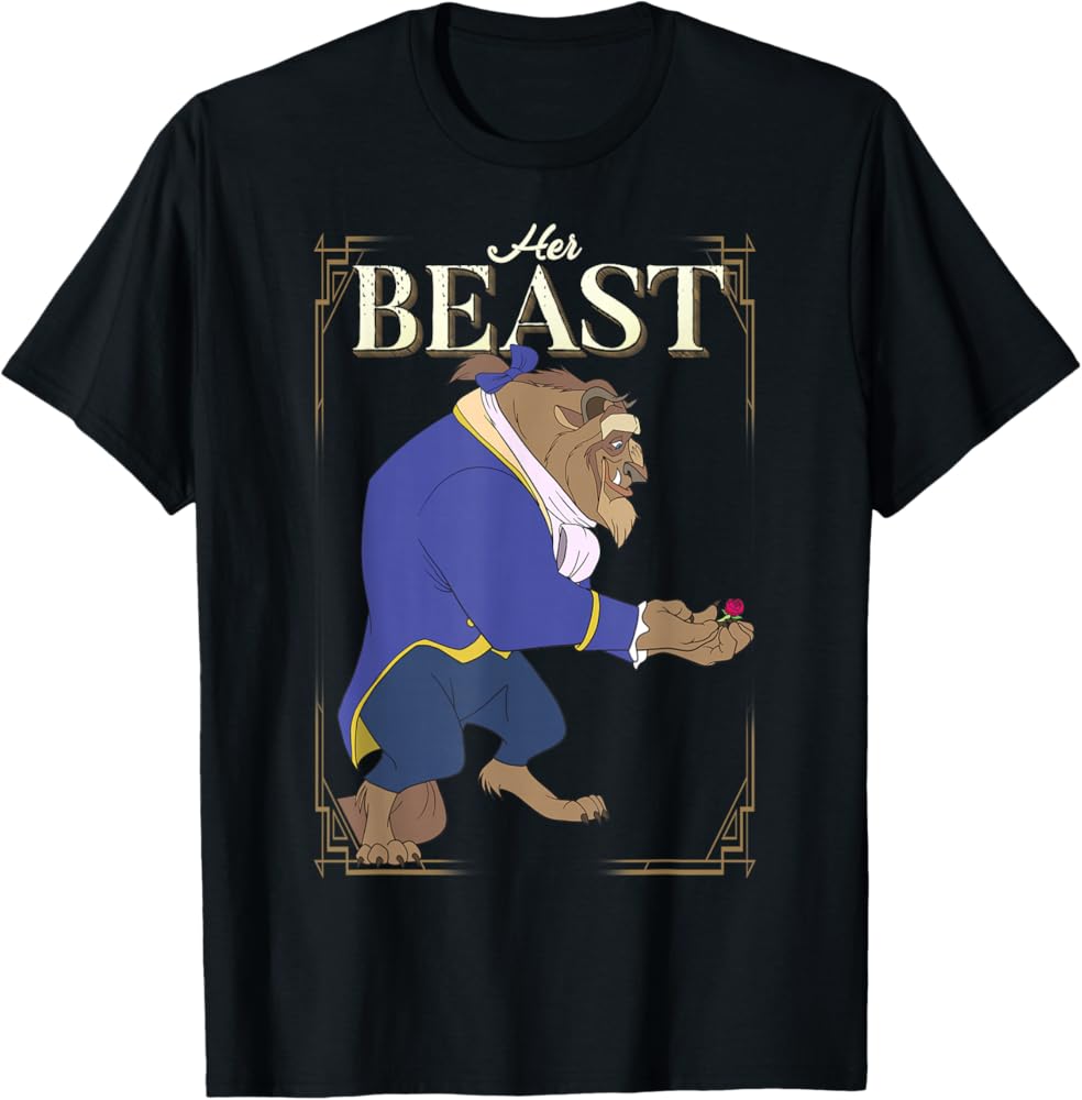 Disney Beauty and The Beast Her Beast Framed Portrait T-Shirt