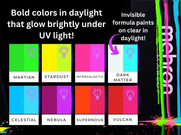 Amazon.com : Mehron Makeup Paradise FX Neon UV Glow 8 Color