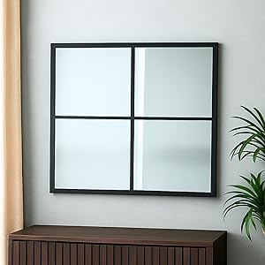 Amazon.co.jp: ウォールミラー 70 x 65 壁掛け 鏡 スクエア 窓風