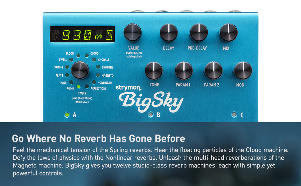 Amazon.com: Strymon BigSky Multi Reverb Guitar Effects Pedal with