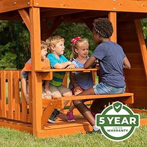 Amazon.com: Backyard Discovery Skyfort II Cedar Wood Swing Set