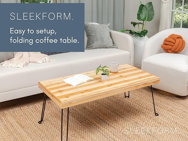 Amazon.com: Sleekform Folding Wooden Coffee Table - Collapsible