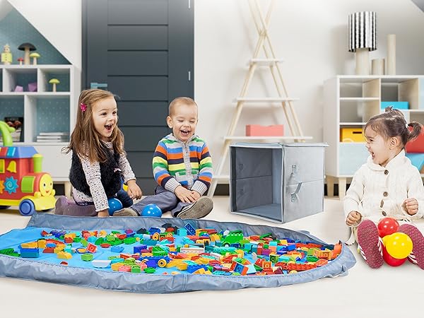 Amazon.com: SAM AND MABEL Toy Storage Basket and Play Mat – 13