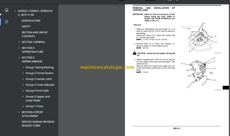 Hitachi ZX160LC-3 ZX180LC-3 ZX180LCN-3 Hydraulic Excavator