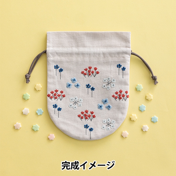 刺しゅうキットセール】 刺しゅうキット 『星あかりの刺繍手帖 丸巾着