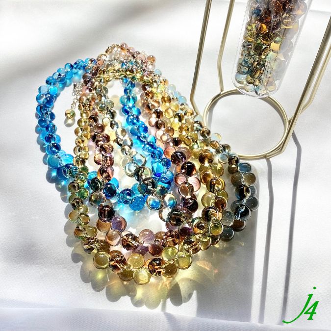 ツートン カラー 鈴丸 ビーズ 6～10mm （各20個入）j4】 アクセサリー