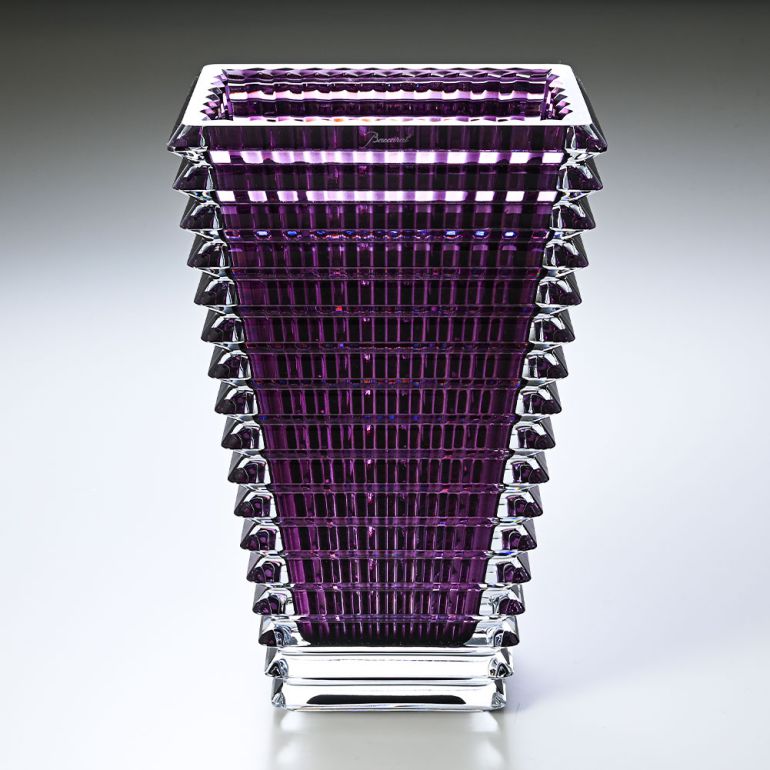 バカラ 名入れ対応 Baccarat ベース 花瓶 アイ EYE スクエア パープル