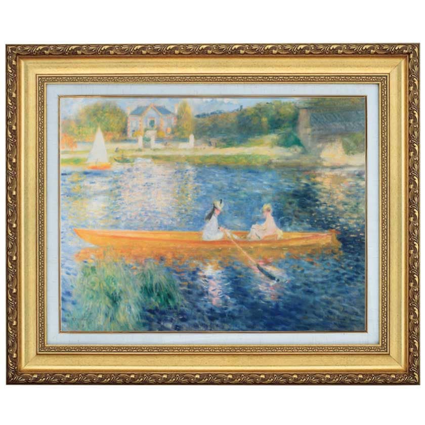 アニエールのセーヌ川の風景』 ルノワール 6号 立体複製名画 額装付