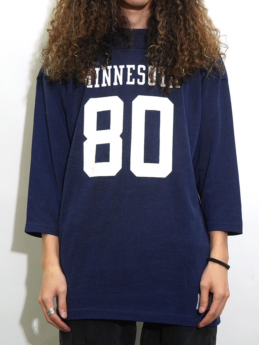 70's～ チャンピオン ''MINNNESOTA #80'' ナイロンフットボールTシャツ