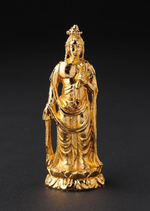 仏像】十一面観音菩薩 - 総高7cm 純金メッキ 高岡銅器 | 日本の手技