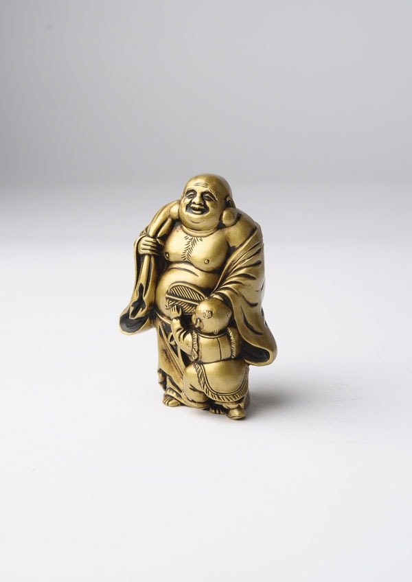 仏像】布袋 合金製 古美色仕上げ 牧田秀雲原型 | 開運・縁起物,七福神