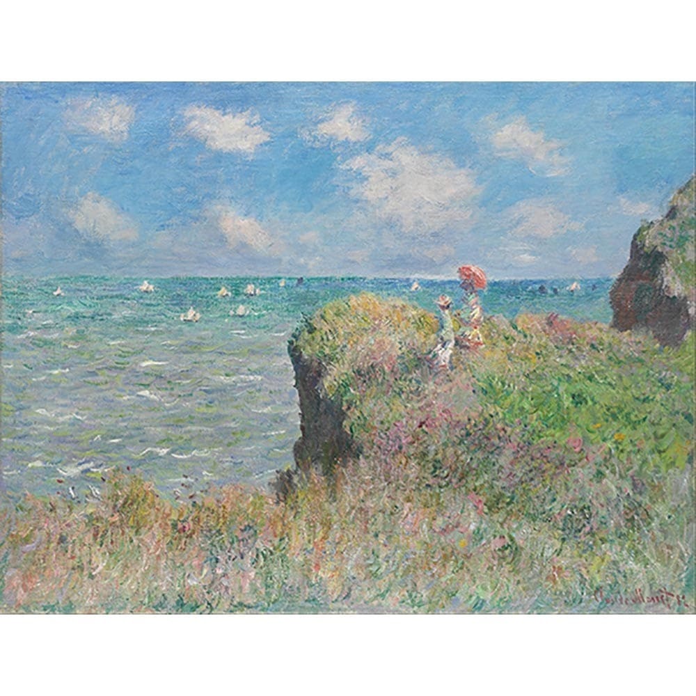 プールヴィルの断崖の上の散歩 【6号】 クロード・モネ 【 額縁が