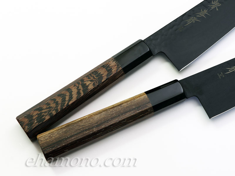 話題の黒い包丁！【黒影 牛刀210 V金10号鎚目フッ素加工和式包丁】