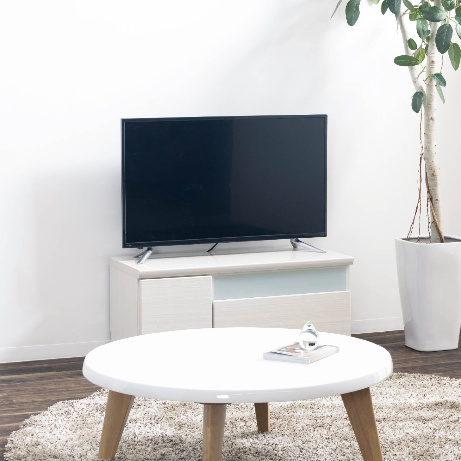 テレビ台 テレビボード ホワイト 木目調 90 TVB｜家具の通販tac