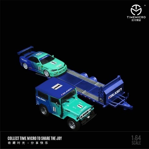 予約 TM645204-T TimeMicro 1/64 トヨタ GTR34 / ランドクルーザー