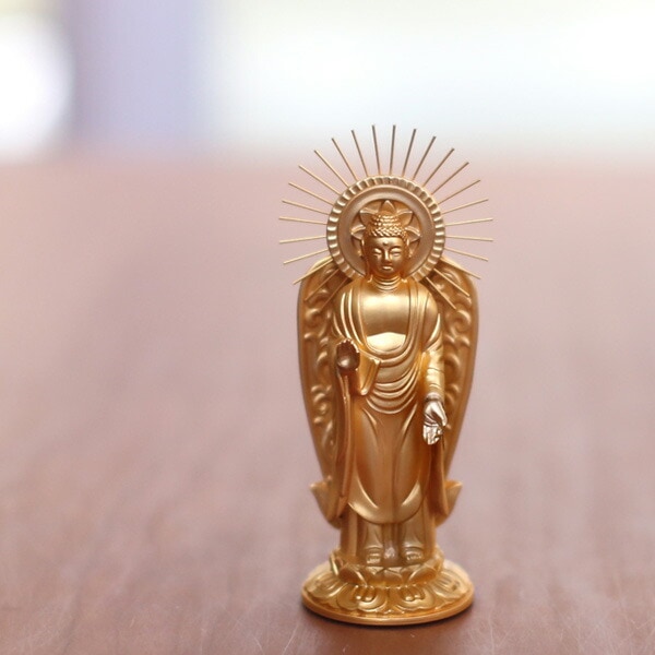 仏像】 阿弥陀如来 御西用 10.5cm （純金メッキ） | 仏具,仏像(金属