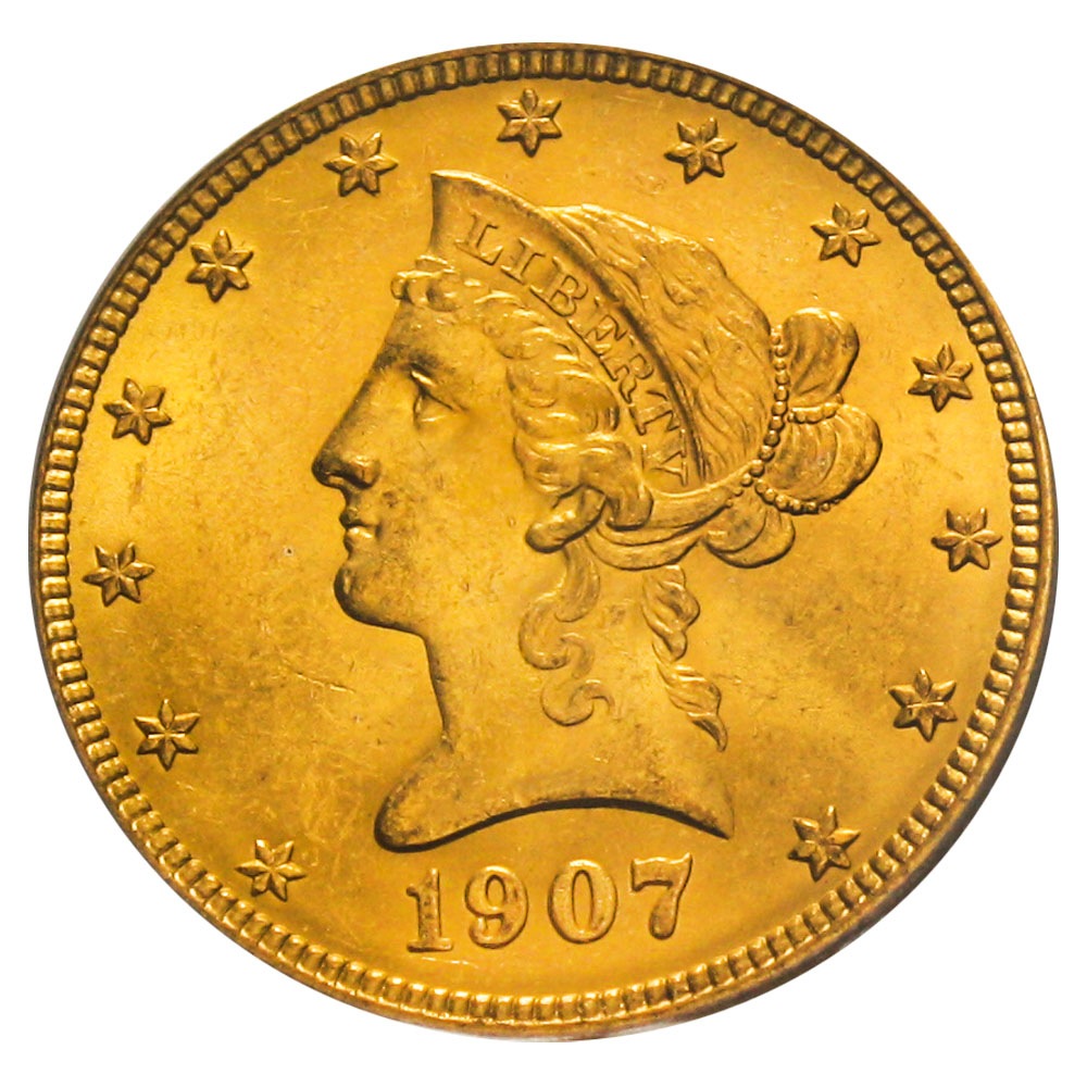 アンティークコイン アメリカ 10ドル金貨リバティヘッド1907 Liberty
